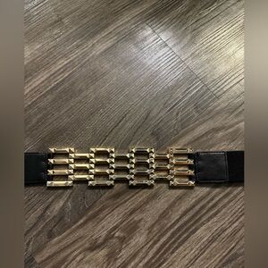 Elegant Black and Gold Women's Belt